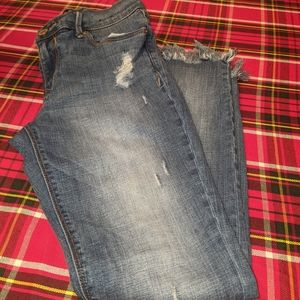 Distressed mid rise jean by Express